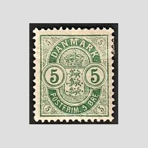 FRIM�RKER DANMARK | 1895 - AFA 34B - 5 �re gr�n - Ubrugt