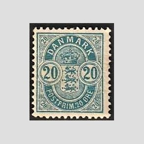 FRIM�RKER DANMARK | 1895 - AFA 36B - 20 �re bl� - Ubrugt
