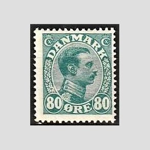 FRIMRKER DANMARK | 1915 - AFA 84 - Chr. X 80 re blgrn - Postfrisk