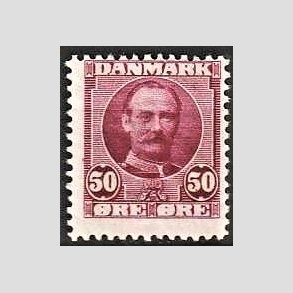 FRIM�RKER DANMARK | 1907 - AFA 58 - Frederik VIII 50 �re r�dlilla - Ubrugt