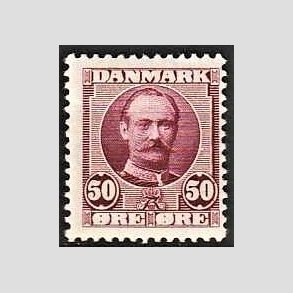 FRIM�RKER DANMARK | 1907 - AFA 58 - Frederik VIII 50 �re r�dlilla - Postfrisk