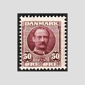 FRIM�RKER DANMARK | 1907 - AFA 58 - Frederik VIII 50 �re r�dlilla - Postfrisk