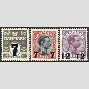 FRIMRKER DANMARK | 1926 -  AFA 157,158,159 - Provisorier i st - Postfrisk