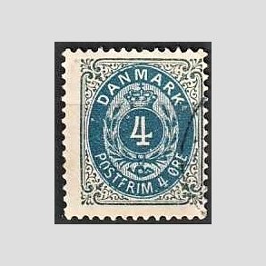 FRIM�RKER DANMARK | 1902 - AFA 23C - 4 �re gr�/bl� - Stemplet