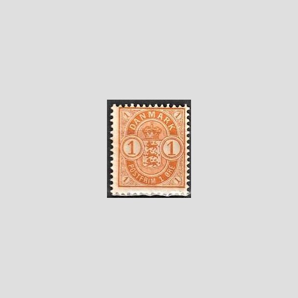 FRIMRKER DANMARK | 1901-02 - AFA 37 - 1 re orange - Postfrisk