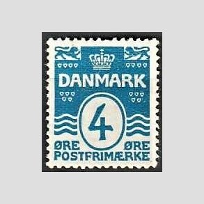 FRIM�RKER DANMARK | 1913-14 - AFA 80 - B�lgelinie 4 �re bl� - Postfrisk