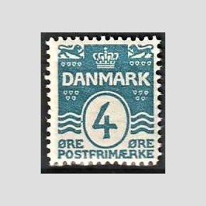 FRIM�RKER DANMARK | 1905-06 - AFA 45 - B�lgelinie 4 �re bl� Krone III - Postfrisk