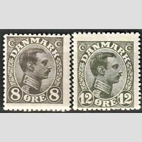 FRIMRKER DANMARK | 1918-20 - AFA 099,100 - Chr. X 8 + 12 re - Postfrisk
