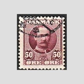 FRIM�RKER DANMARK | 1907 - AFA 58 - Frederik VIII 50 �re r�dlilla - Stemplet