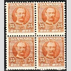 FRIMRKER DANMARK | 1912 - AFA 63 - Frederik VIII 35 re orange i 4-blok - Postfrisk