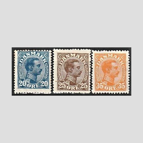 FRIMRKER DANMARK | 1913 - AFA 71,72,73 - Chr. X 20,25,35 re - Ubrugt