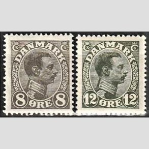 FRIMRKER DANMARK | 1918-20 - AFA 099,100 - Chr. X 8 + 12 re - Postfrisk