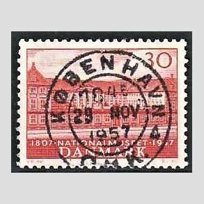 FRIM�RKER DANMARK | 1957 - AFA 370 - Nationalmuseets 150 �r - 30 �re r�d - Pragt Stemplet