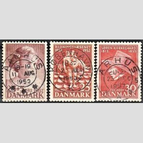 FRIMRKER DANMARK | 1950 - AFA 325,334,365 - Prinsesse Anne-Marie mv. - 25 + 5 og 25,30 re - Pragt Stemplet
