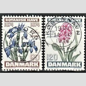 FRIM�RKER DANMARK | 1974 - AFA 577,578 - Botanisk Have 100 �r. - 90 + 120 �re i s�t - Pragt Stemplet