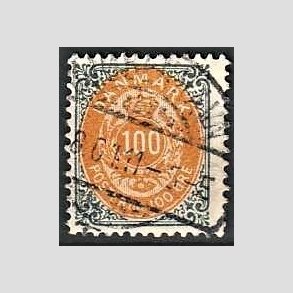 FRIM�RKER DANMARK | 1902 - AFA 31C - 100 �re gr�/gul - Stemplet