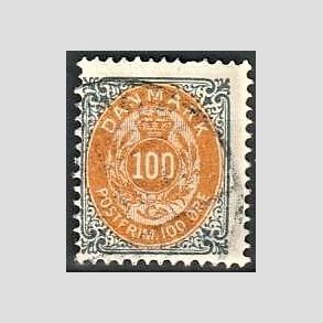 FRIM�RKER DANMARK | 1902 - AFA 31C - 100 �re gr�/gul - Stemplet