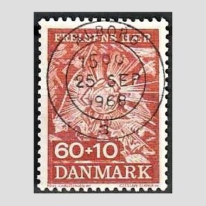 FRIMRKER DANMARK | 1967 - AFA 467 - Frelsens Hr - 60 + 10 re brunrd - Pragt Stemplet