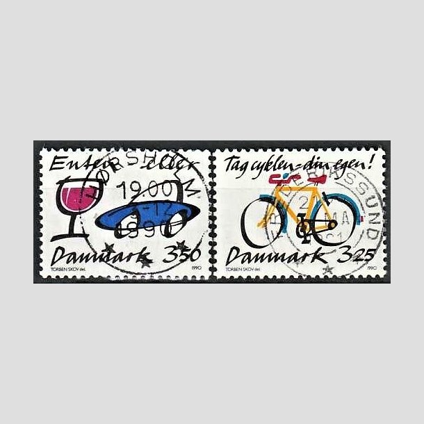 FRIMRKER DANMARK | 1990 - AFA 981,980 - Spritbilisme mv. - 3,50 + 3,25 Kr. flerfarvet - Lux Stemplet