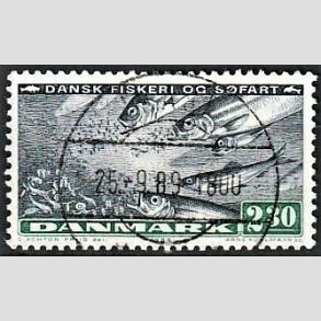 FRIM�RKER DANMARK | 1984 - AFA 809 - Fiskeri og s�fart - 2,30 Kr. sortbl�/gr�n - Lux Stemplet