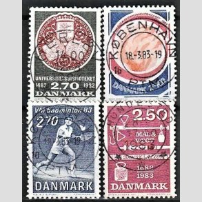 FRIM�RKER DANMARK | 1982-83 - AFA 763,765,767,780 - Universitetsbiblioteket 500 �r. mv. - 2,70,2,00,2,70,2,50 Kr. - Lux Stemplet