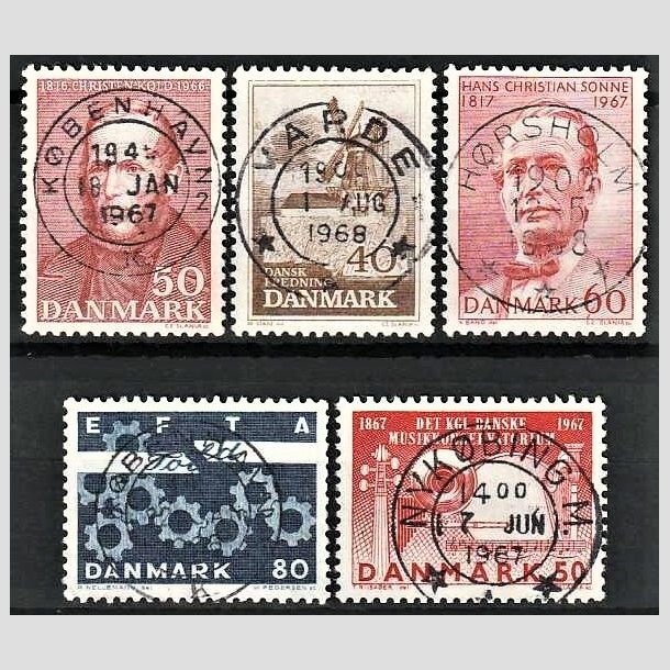 FRIMRKER DANMARK | 1966-67 - AFA 444,466,440,452,453 - Christen Kold mv. - 50-80 re - Lux Stemplet