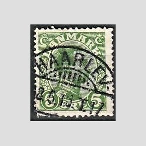 FRIMRKER DANMARK | 1913 - AFA 68 - Chr. X 5 re grn - Pragt Stemplet 