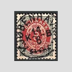 FRIM�RKER DANMARK | 1895 - AFA 25By - 8 �re gr�/r�d - Lux Stemplet 