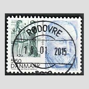 FRIM�RKER DANMARK | 2008 - AFA 1551 - Store danskere 2. - 5,50 Kr. Erik Balling - Pragt Stemplet