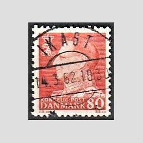 FRIMRKER DANMARK | 1961-62 - AFA 400 - Fr. IX 80 re orangegul - Pragt Stemplet