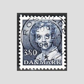 FRIMRKER DANMARK | 1985 - AFA 822 - Dronning Margrethe - 3,80 Kr. bl - Pragt Stemplet