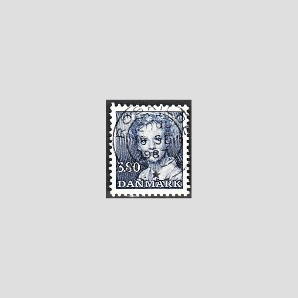 FRIMRKER DANMARK | 1985 - AFA 822 - Dronning Margrethe - 3,80 Kr. bl - Pragt Stemplet