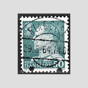FRIMRKER DANMARK | 1961-62 - AFA 397 - Fr. IX 50 re blgrn - Pragt Stemplet Slagelse