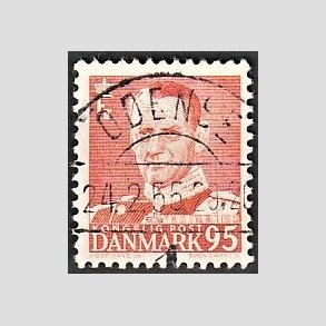FRIMRKER DANMARK | 1952-53 - AFA 343 - Fr. IX 95 re orangerd - Lux Stemplet 