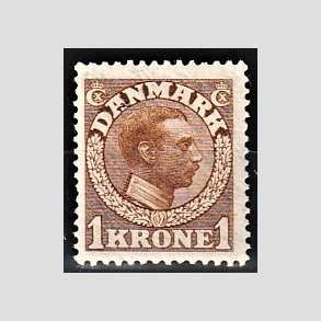 FRIMRKER DANMARK | 1913 - AFA 75 - Chr. X 1 Kr. gulbrun - Postfrisk