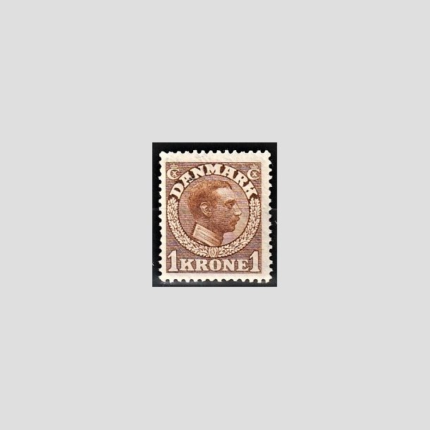 FRIMRKER DANMARK | 1913 - AFA 75 - Chr. X 1 Kr. gulbrun - Postfrisk