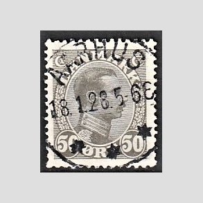 FRIMRKER DANMARK | 1921-22 - AFA 129a - Chr. X 50 re gr - Lux Stemplet