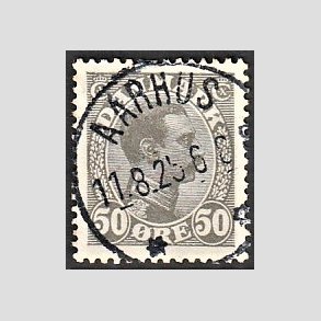 FRIMRKER DANMARK | 1921-22 - AFA 129a - Chr. X 50 re gr - Lux Stemplet