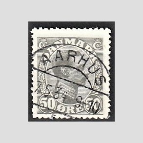FRIMRKER DANMARK | 1921-22 - AFA 129a - Chr. X 50 re gr - Lux Stemplet