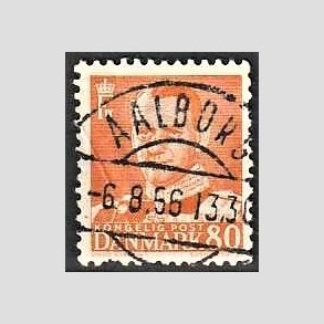 FRIMRKER DANMARK | 1952-53 - AFA 341 - Fr. IX 80 re orange - Lux Stemplet