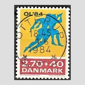 FRIMRKER DANMARK | 1984 - AFA 798 - Olympiske Lege 1984 - 2,70 Kr. + 40 re gul/rd/bl - Pragt Stemplet