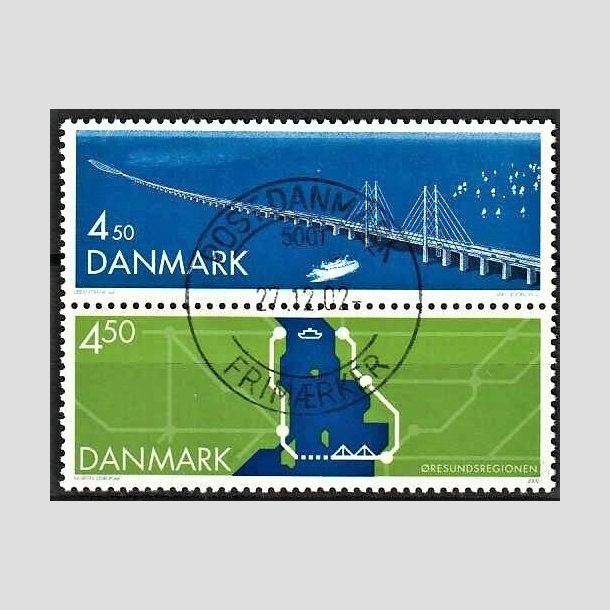 FRIMRKER DANMARK | 2000 - AFA 1254-55 - resundsforbindelsen - 4,50  + 4,50 Kr. i lodret par - Pragt Stemplet