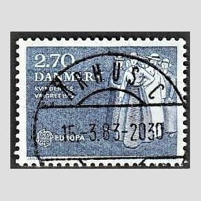 FRIM�RKER DANMARK | 1982 - AFA 748 - Europam�rker - 2,70 Kr. bl� - Lux Stemplet
