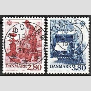 FRIM�RKER DANMARK | 1986 - AFA 870,871 - Europam�rker - 2,80 + 3,80 Kr. - Lux Stemplet