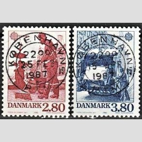 FRIM�RKER DANMARK | 1986 - AFA 870,871 - Europam�rker - 2,80 + 3,80 Kr. - Lux Stemplet