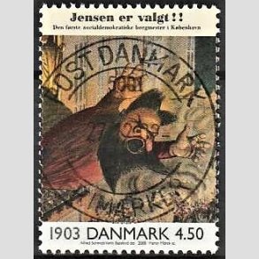 FRIMRKER DANMARK | 2000 - AFA 1236 - 1900-tallet serie 1 - 4,50 Kr. flerfarvet - Pragt Stemplet
