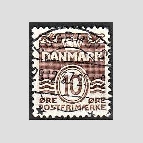 FRIM�RKER DANMARK | 1937-38 - AFA 235 - B�lgelinie 10 �re brun - Lux Stemplet