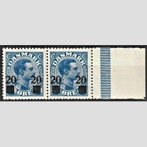 FRIMRKER DANMARK | 1926 - AFA 153 - 20 20/40 re bl provisorier i par - Postfrisk