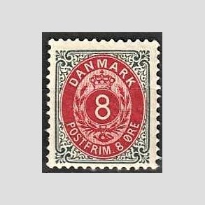 FRIM�RKER DANMARK | 1895 - AFA 25By - 8 �re omv.r. gr�/r�d - Postfrisk