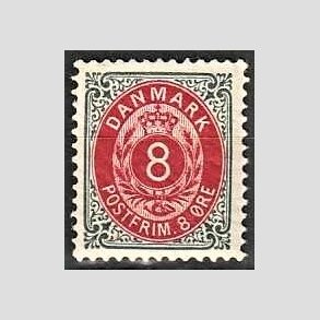 FRIM�RKER DANMARK | 1895 - AFA 25By - 8 �re omv.r. gr�/r�d - Postfrisk